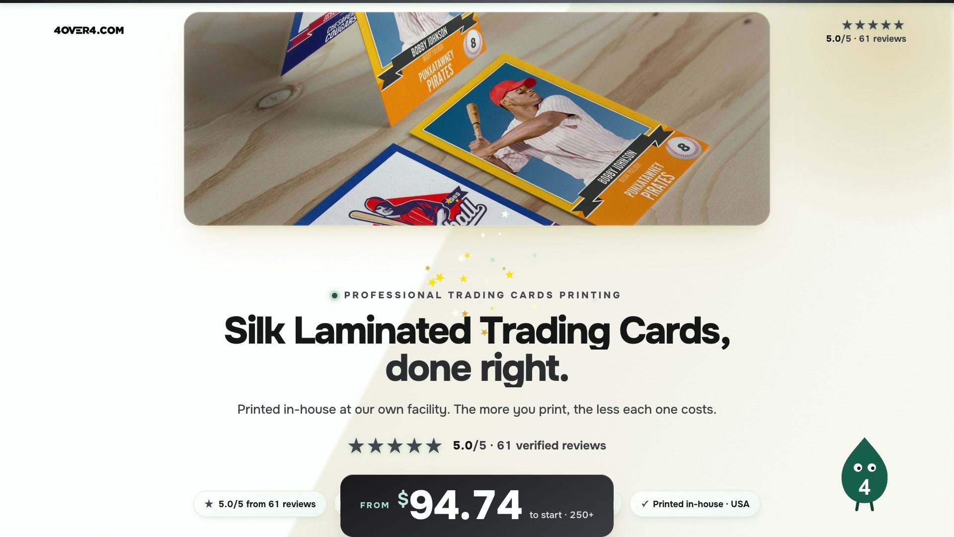 Silk Laminated Trading Cards product video