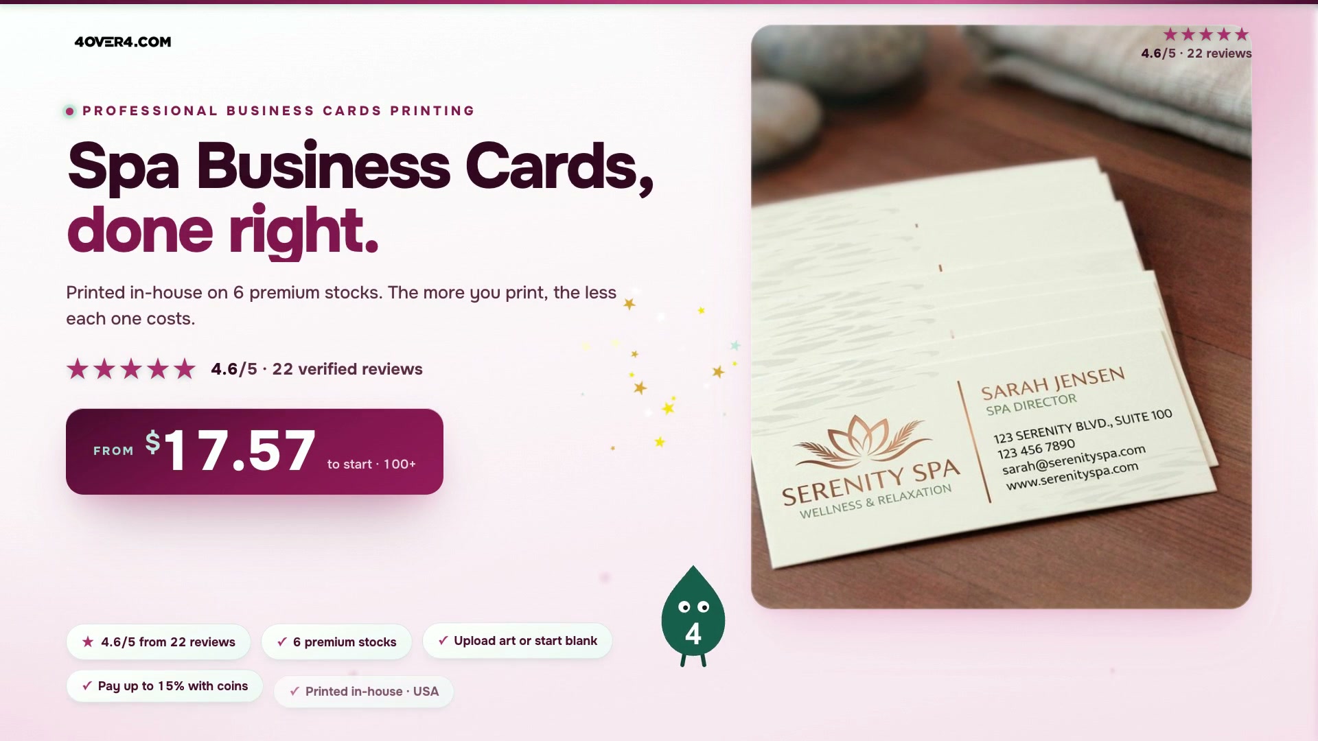 Spa Business Cards product video