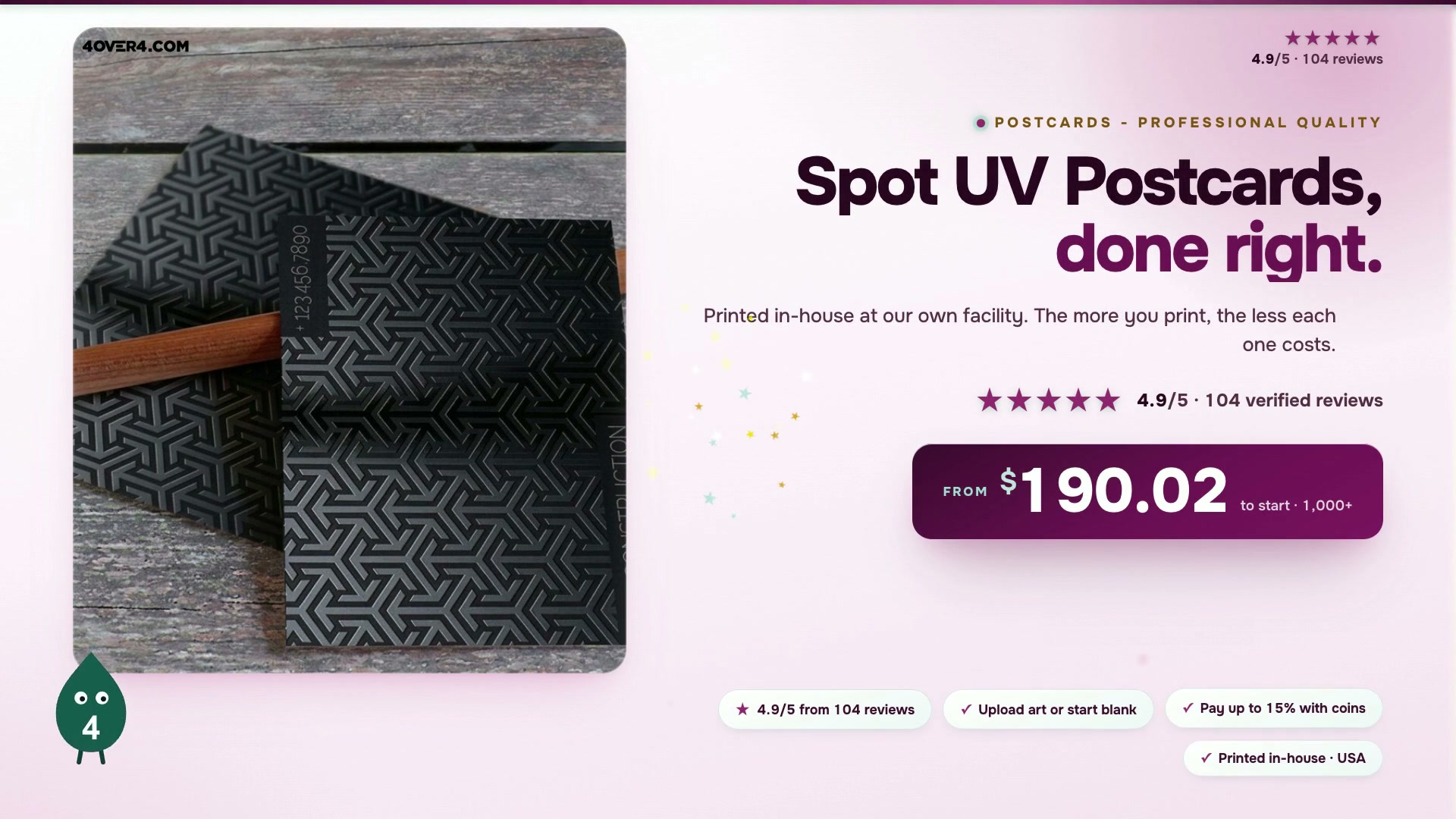 Spot UV Postcards product video