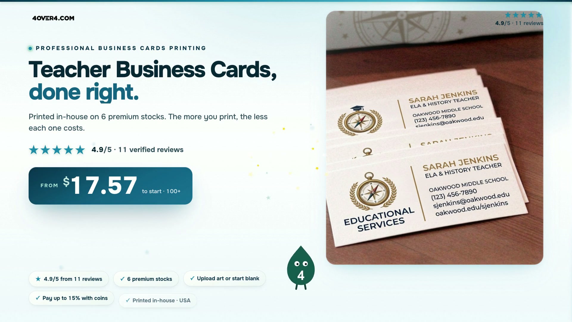 Teacher Business Cards product video