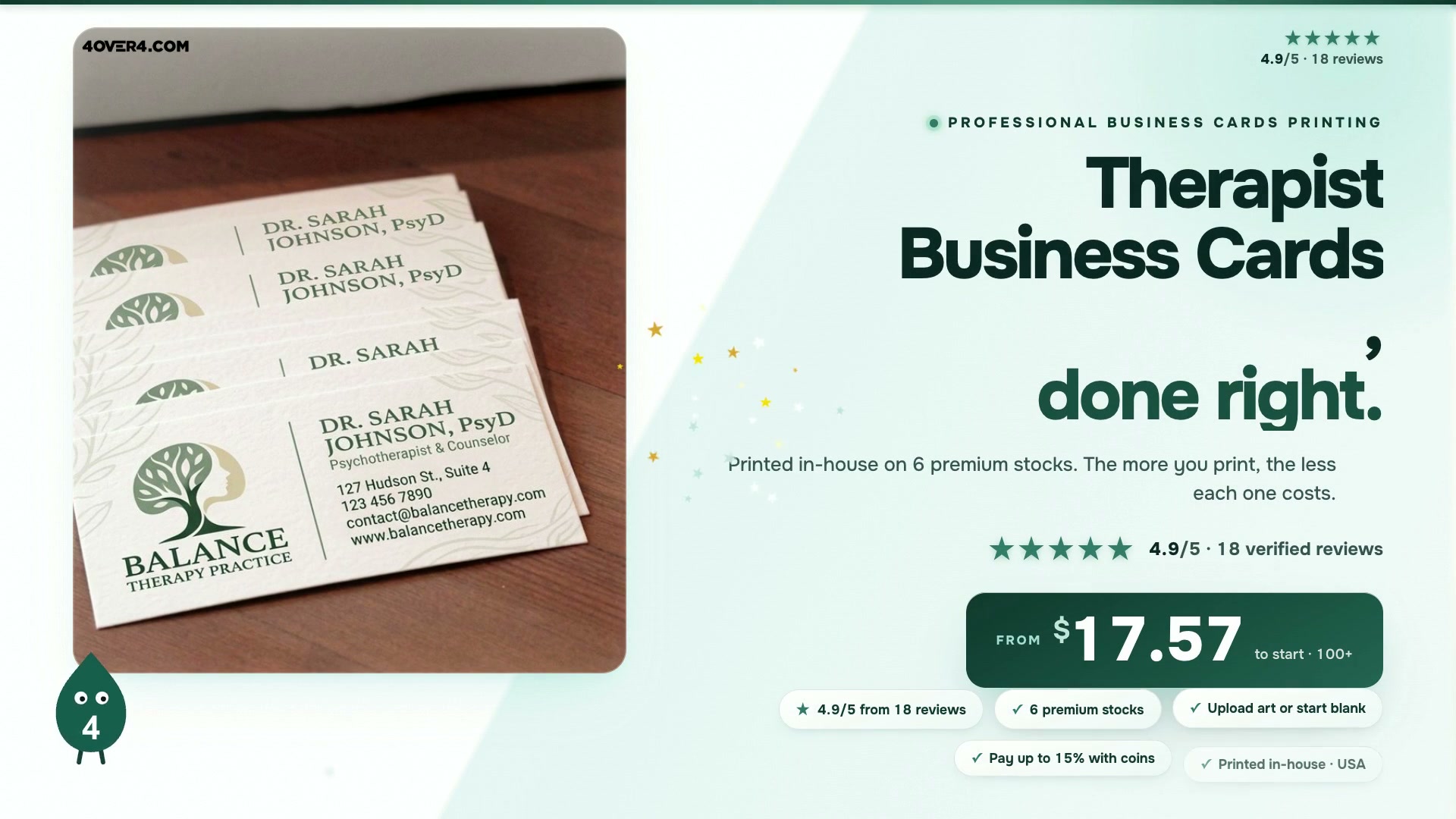 Therapist Business Cards product video