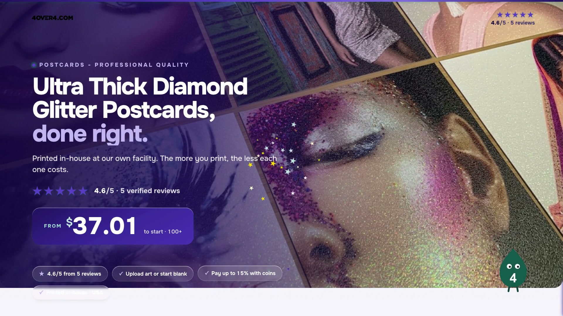 Ultra Thick Diamond Glitter Postcards product video