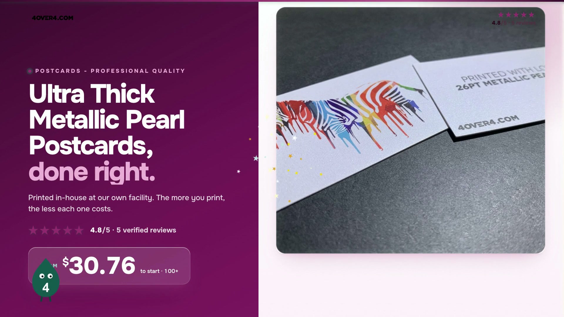 Ultra Thick Metallic Pearl Postcards product video