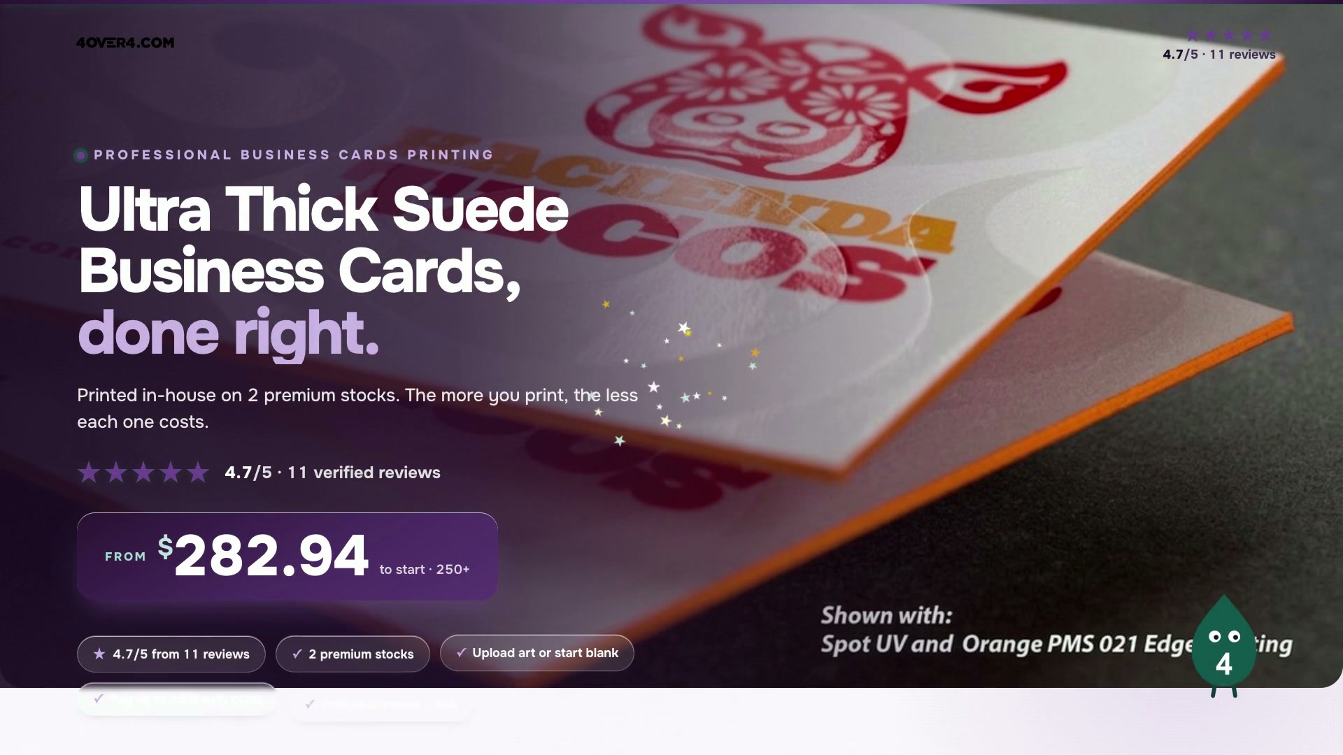 Ultra Thick Suede Business Cards product video