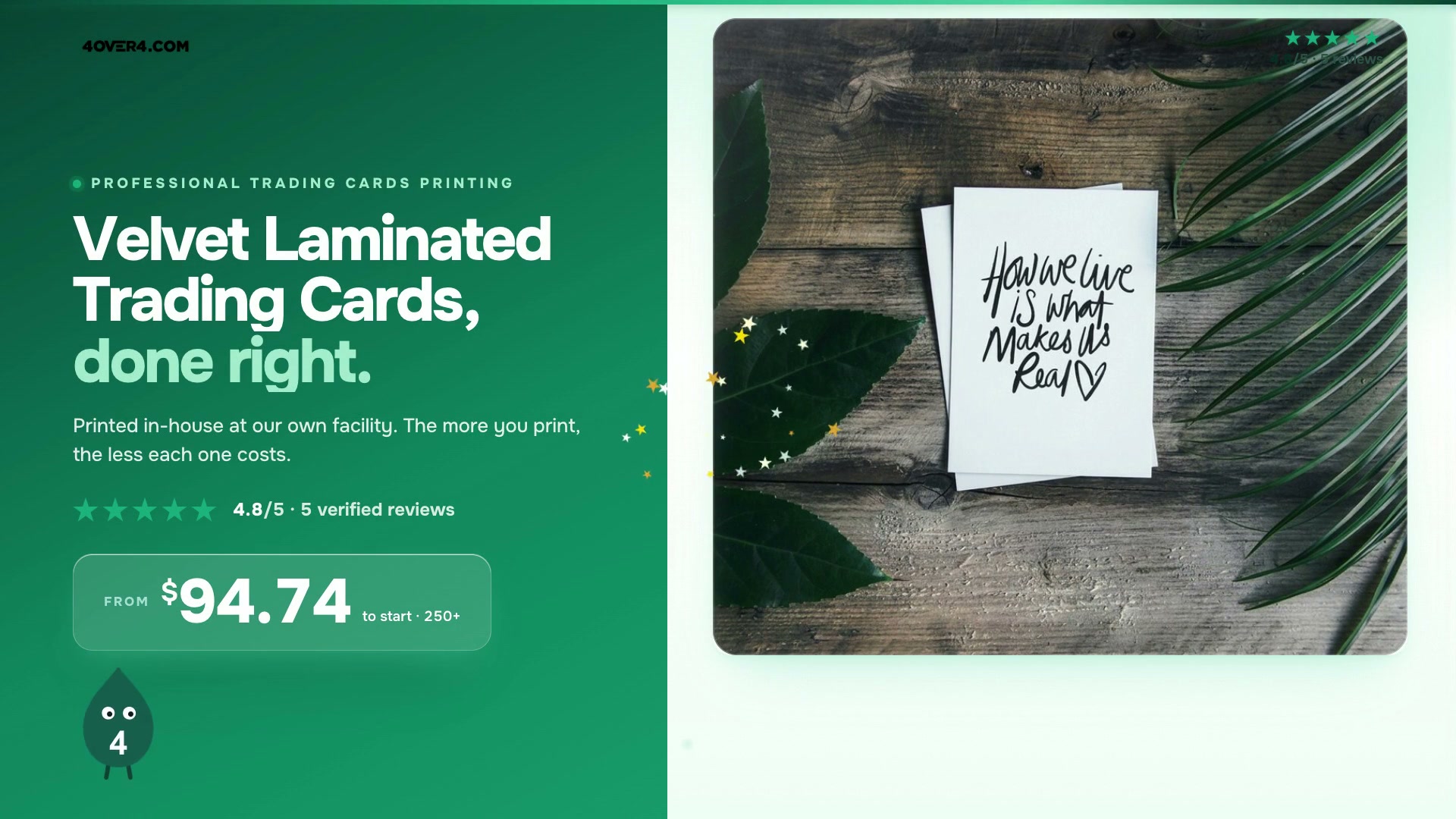 Velvet Laminated Trading Cards product video